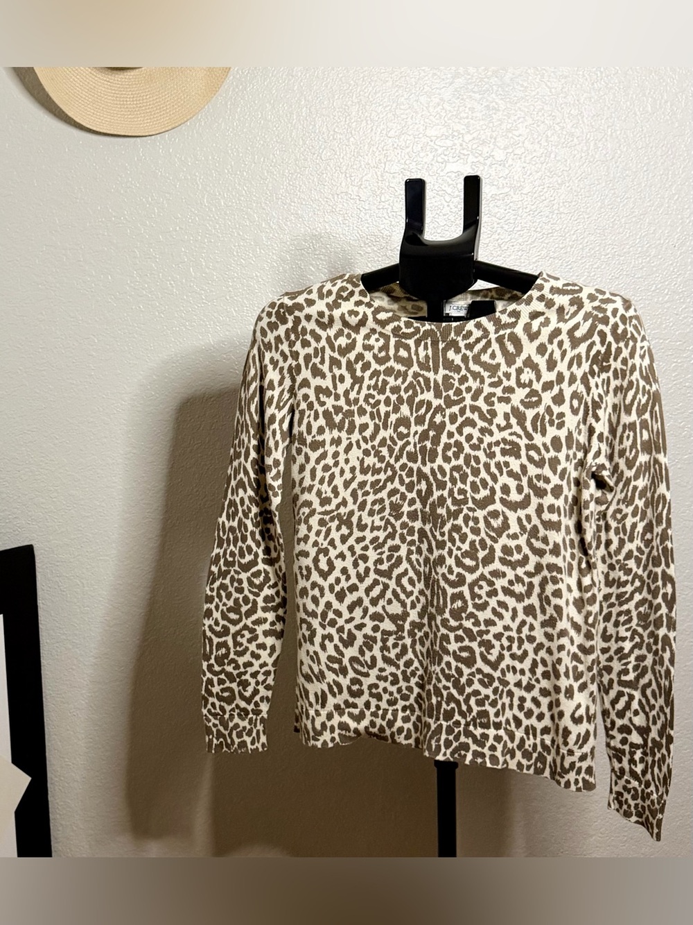 J.Crew Womenβs Teddie Leopard Print Sweater S